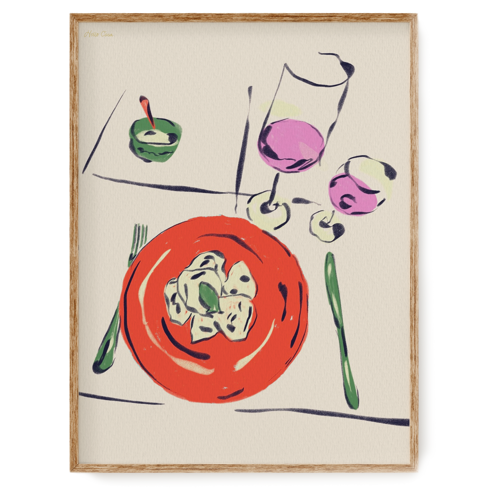 Tortelloni &amp; Vino Art Print